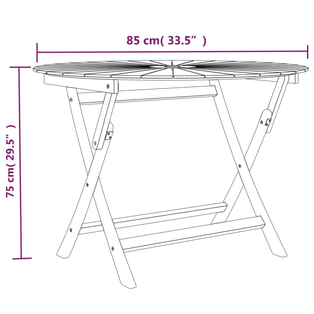 vidaXL Teakhouten Tuintafel Inklapbaar Ø85cm - 35% Korting!