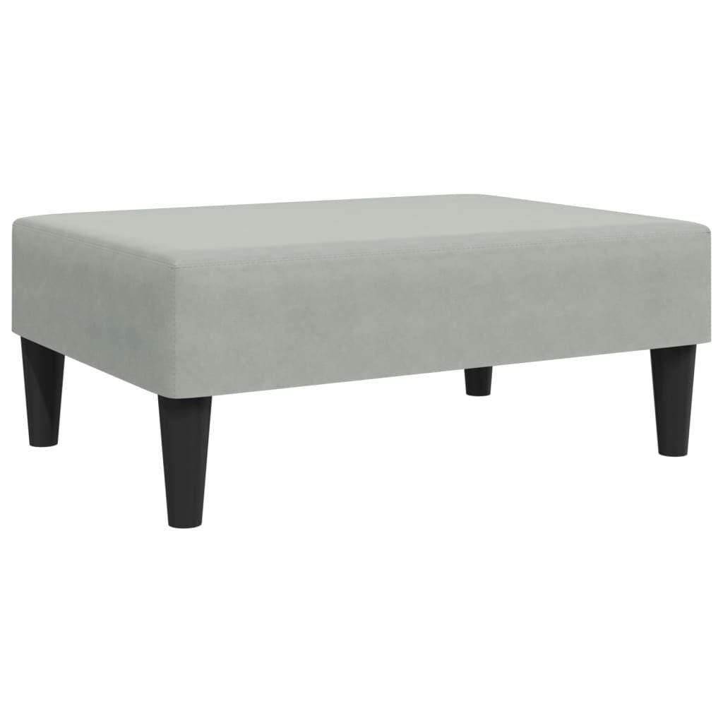 Lichtgrijze Voetenbank Fluweel 77x55cm - 62% Korting!