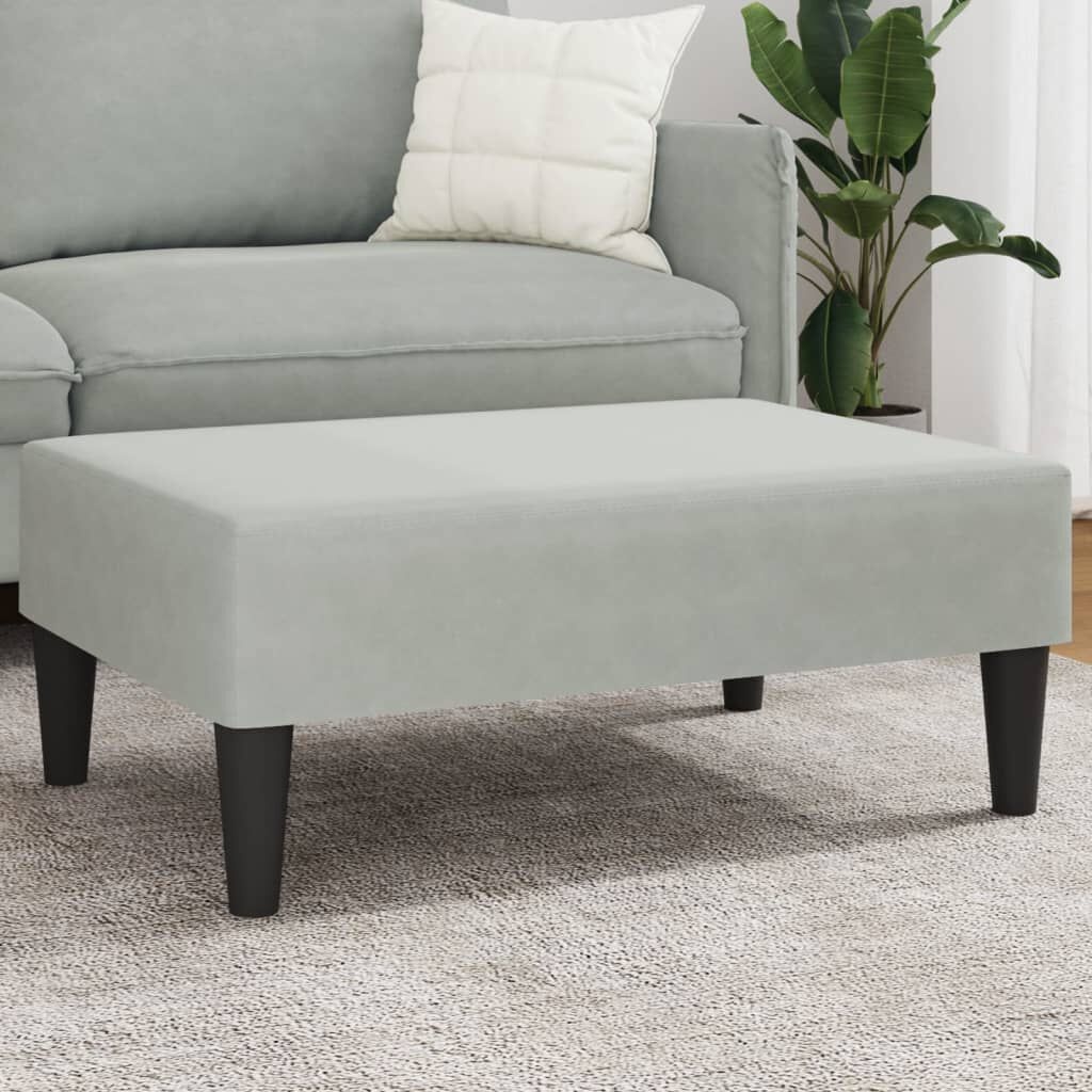 Lichtgrijze Voetenbank Fluweel 77x55cm - 62% Korting!