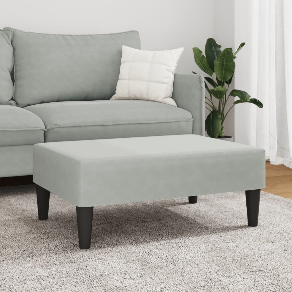 Lichtgrijze Voetenbank Fluweel 77x55cm - 62% Korting!