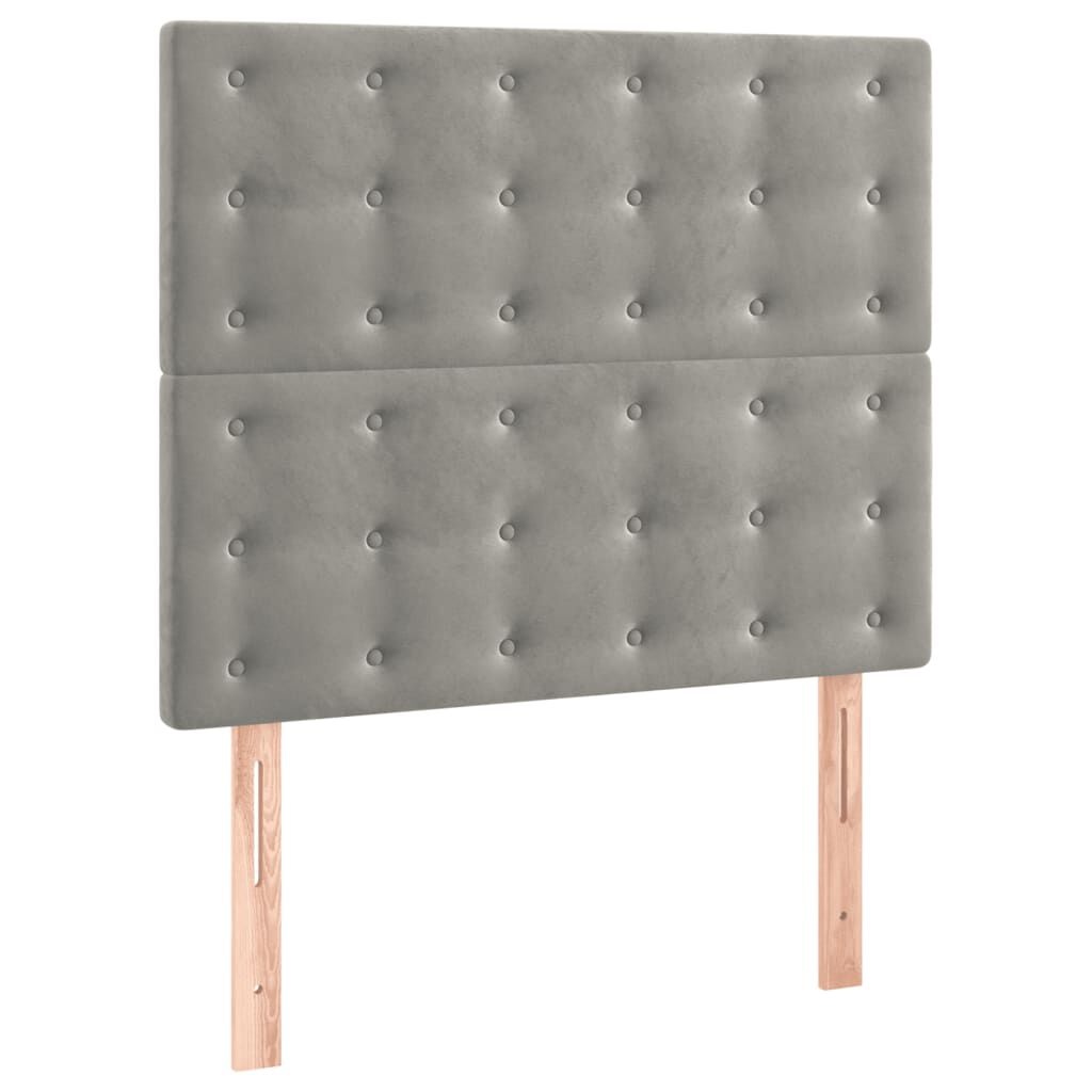 2x Lichtgrijs Fluwelen Hoofdbord 90cm - 35% Korting!