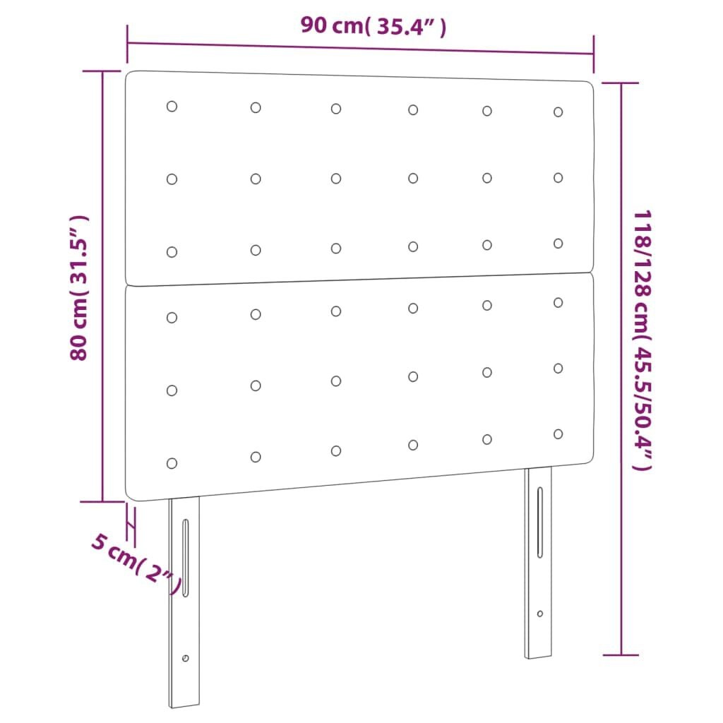 2x Lichtgrijs Fluwelen Hoofdbord 90cm - 35% Korting!