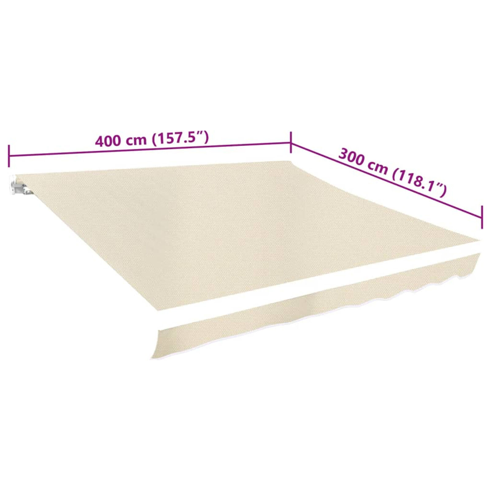vidaXL Luifeldoek 4x3m Crème - Scheur, 55% Korting!