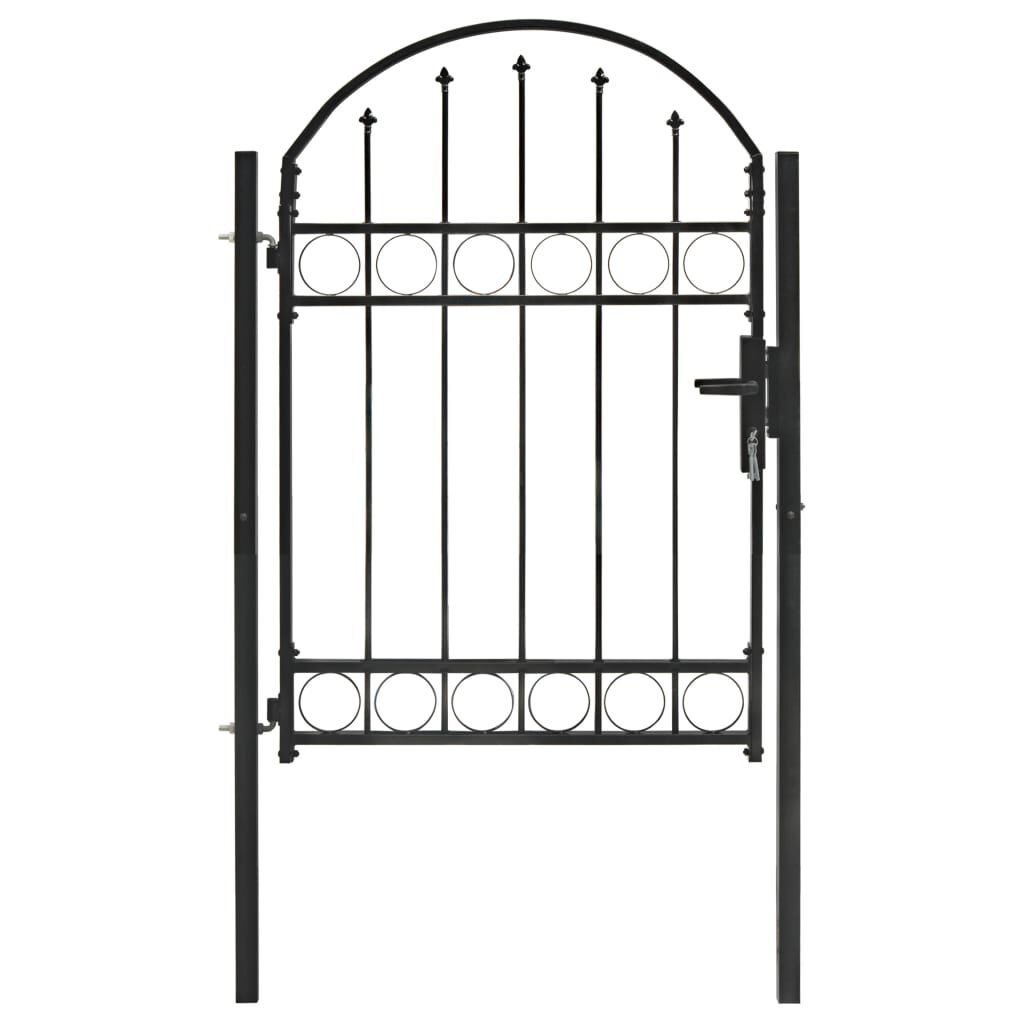 vidaXL Tuinpoort 100x125cm Zwart Staal - 35% Korting!