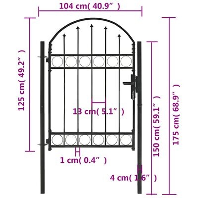 vidaXL Tuinpoort 100x125cm Zwart Staal - 35% Korting!