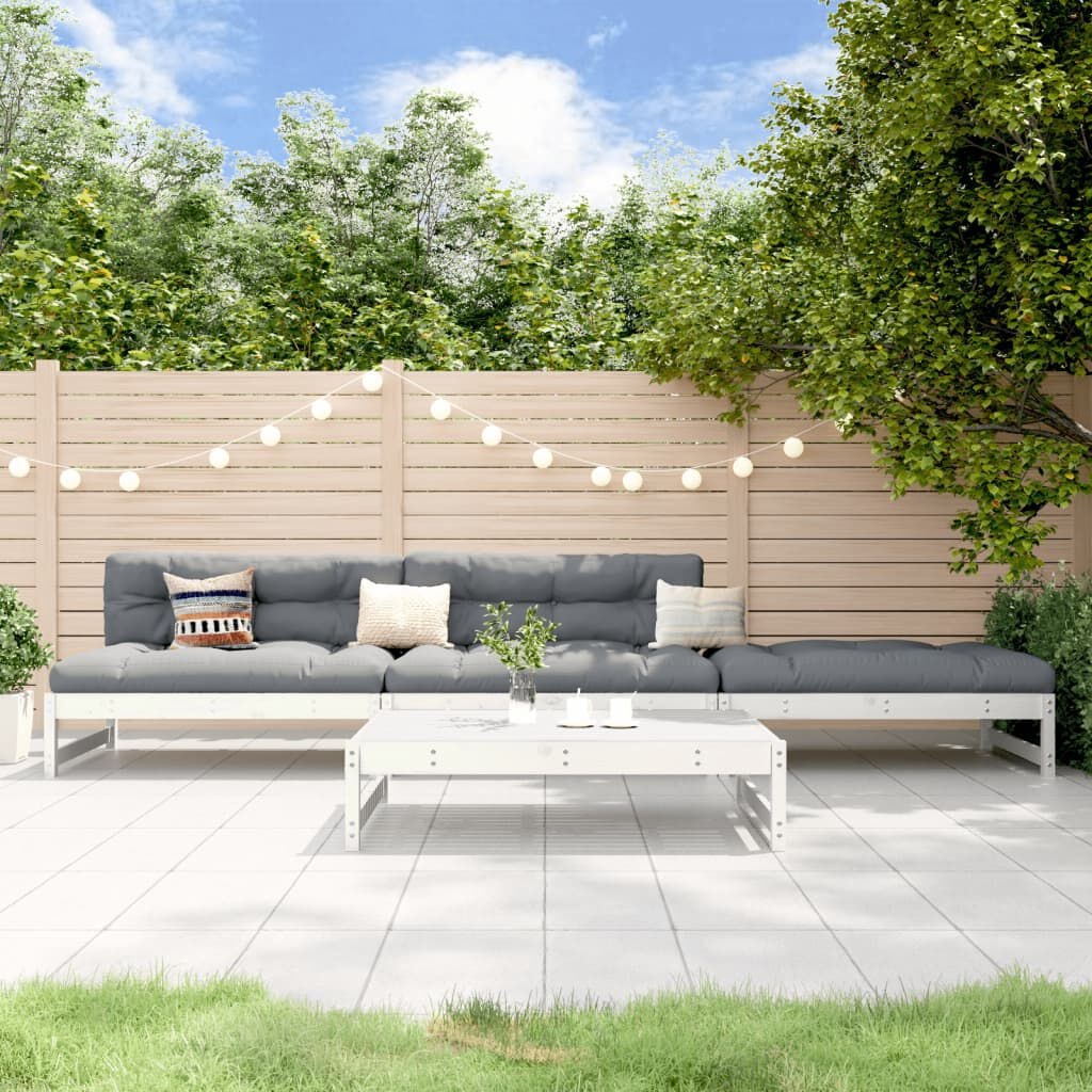 VidaXL Loungeset Grenenhout Wit 4-delig -45%!