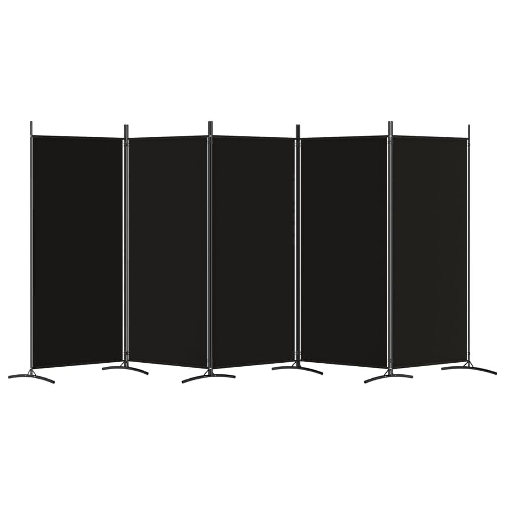 Kamerscherm 5 Panelen Zwart 433cm - Zo Goed Als Nieuw - 35% Korting!
