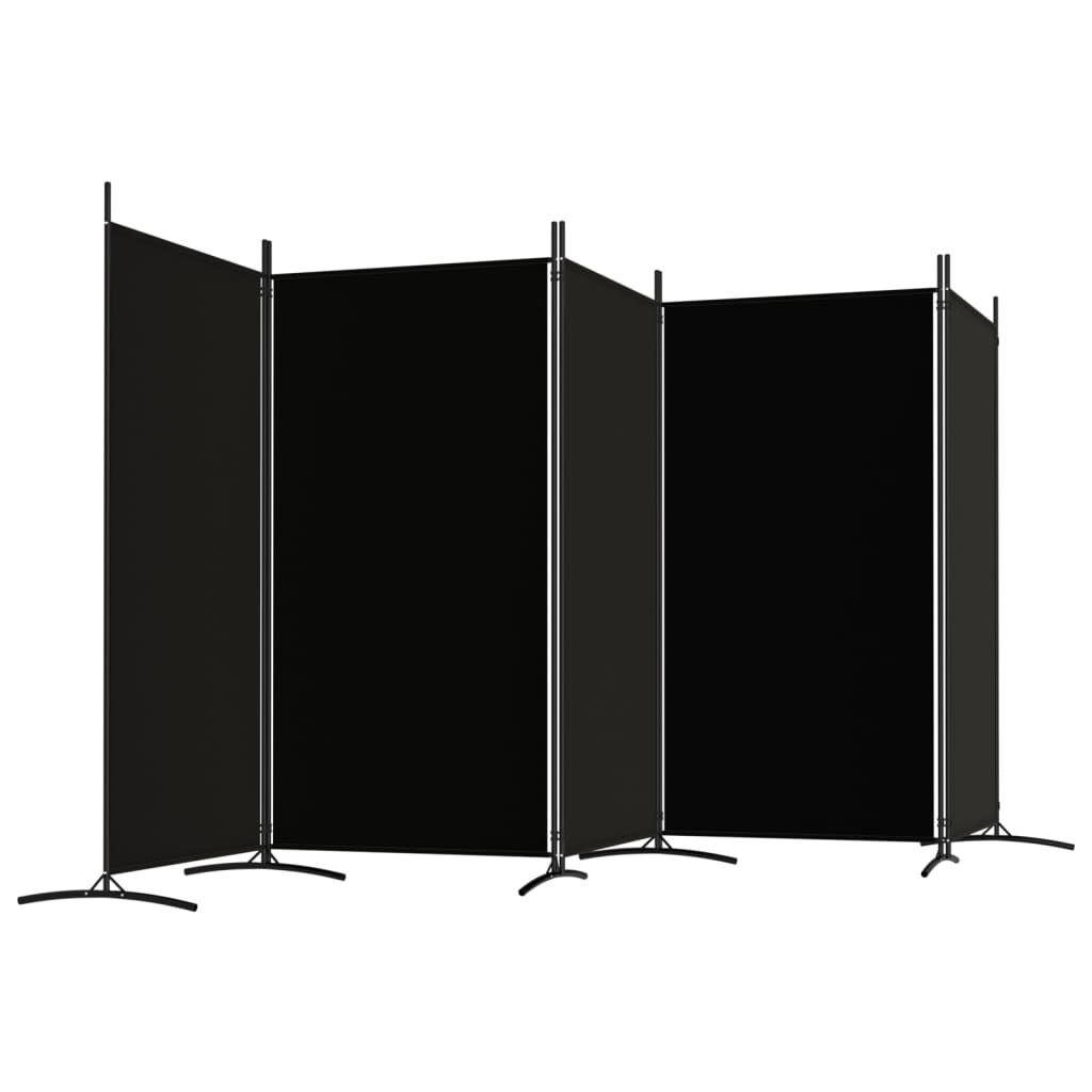 Kamerscherm 5 Panelen Zwart 433cm - Zo Goed Als Nieuw - 35% Korting!