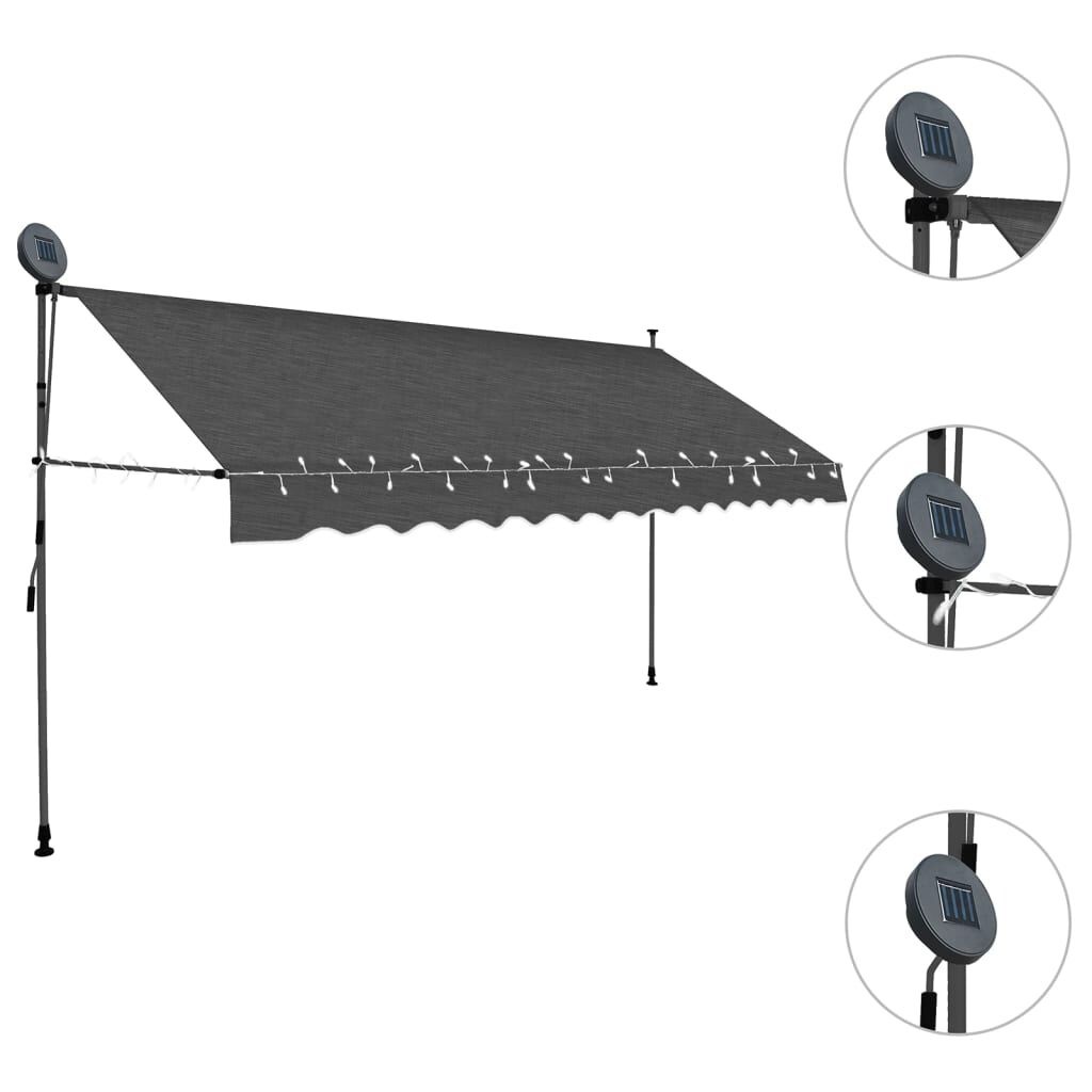 Luifel 350cm Antraciet met LED - 50% Korting!