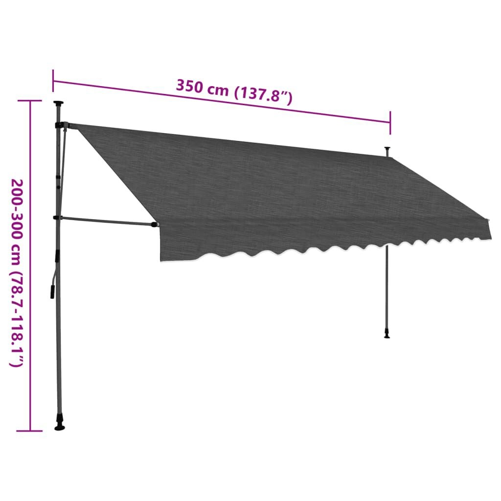 Luifel 350cm Antraciet met LED - 50% Korting!