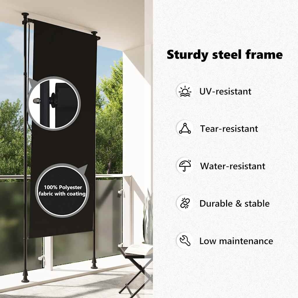 Rolgordijn Buiten 120x270 Antraciet - 35% Korting!