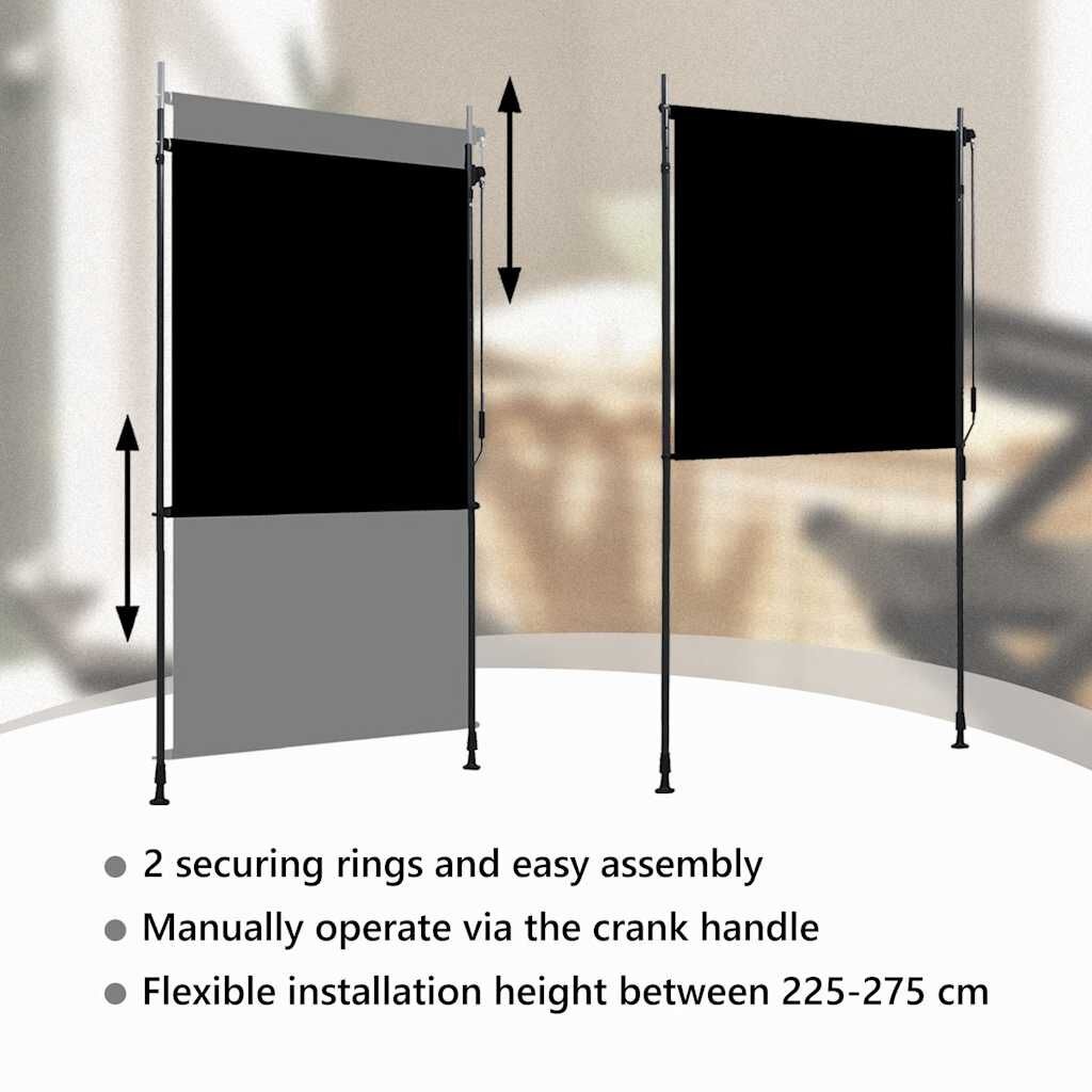 Rolgordijn Buiten 120x270 Antraciet - 35% Korting!