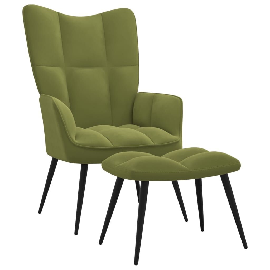 vidaXL Relaxstoel Lichtgroen + Voetenbank -45%! (Outlet)