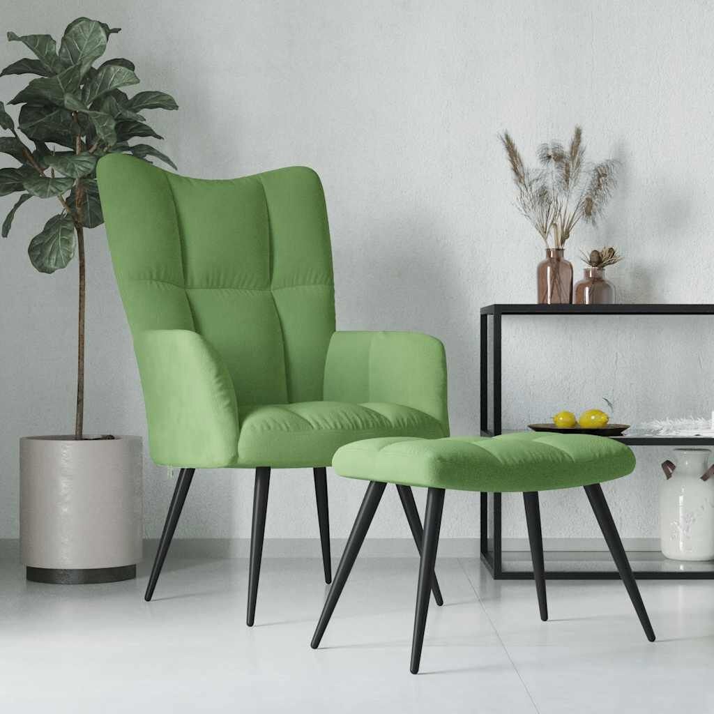 vidaXL Relaxstoel Lichtgroen + Voetenbank -45%! (Outlet)