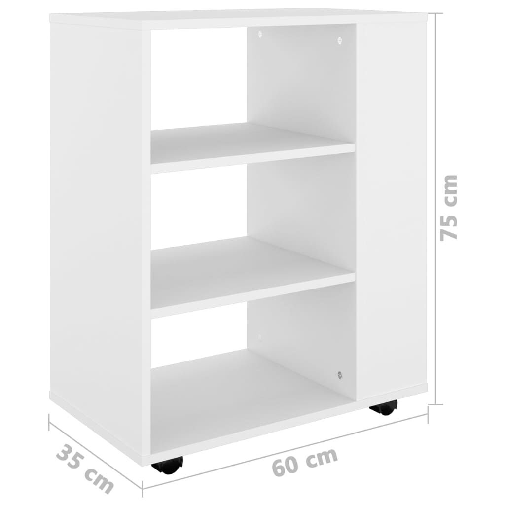 vidaXL Rolkast Wit 60x35x75cm - 35% Korting! Gebruikssporen