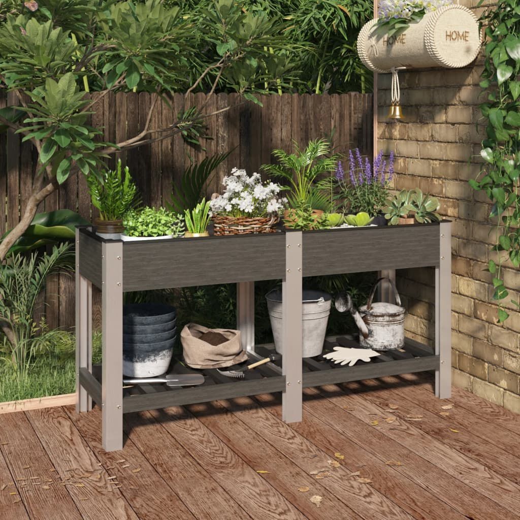 VidaXL Verhoogde Plantenbak met Schap - 150cm - 35% Korting!