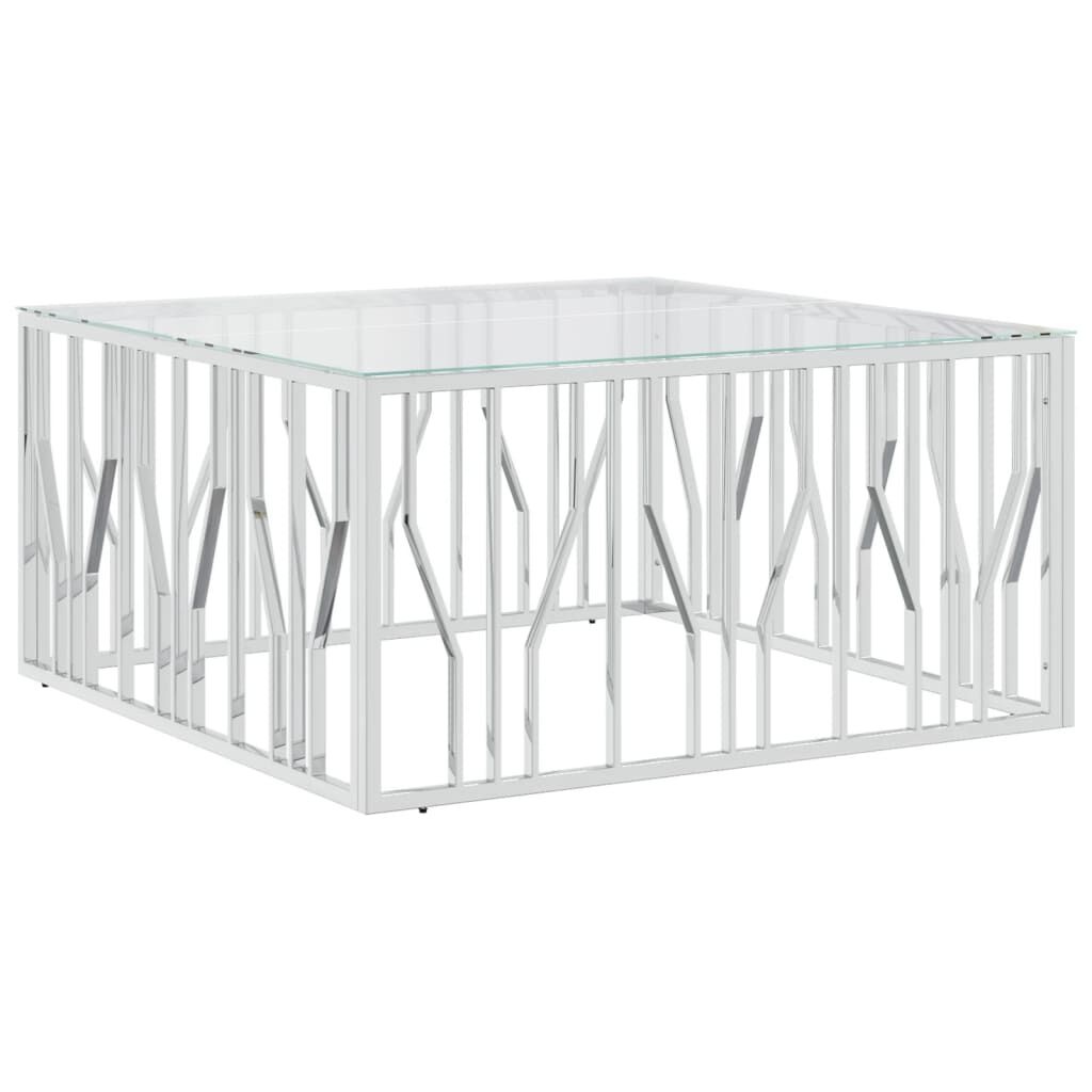 Salontafel RVS/Glas 100x100cm - 55% Korting! Krasjes