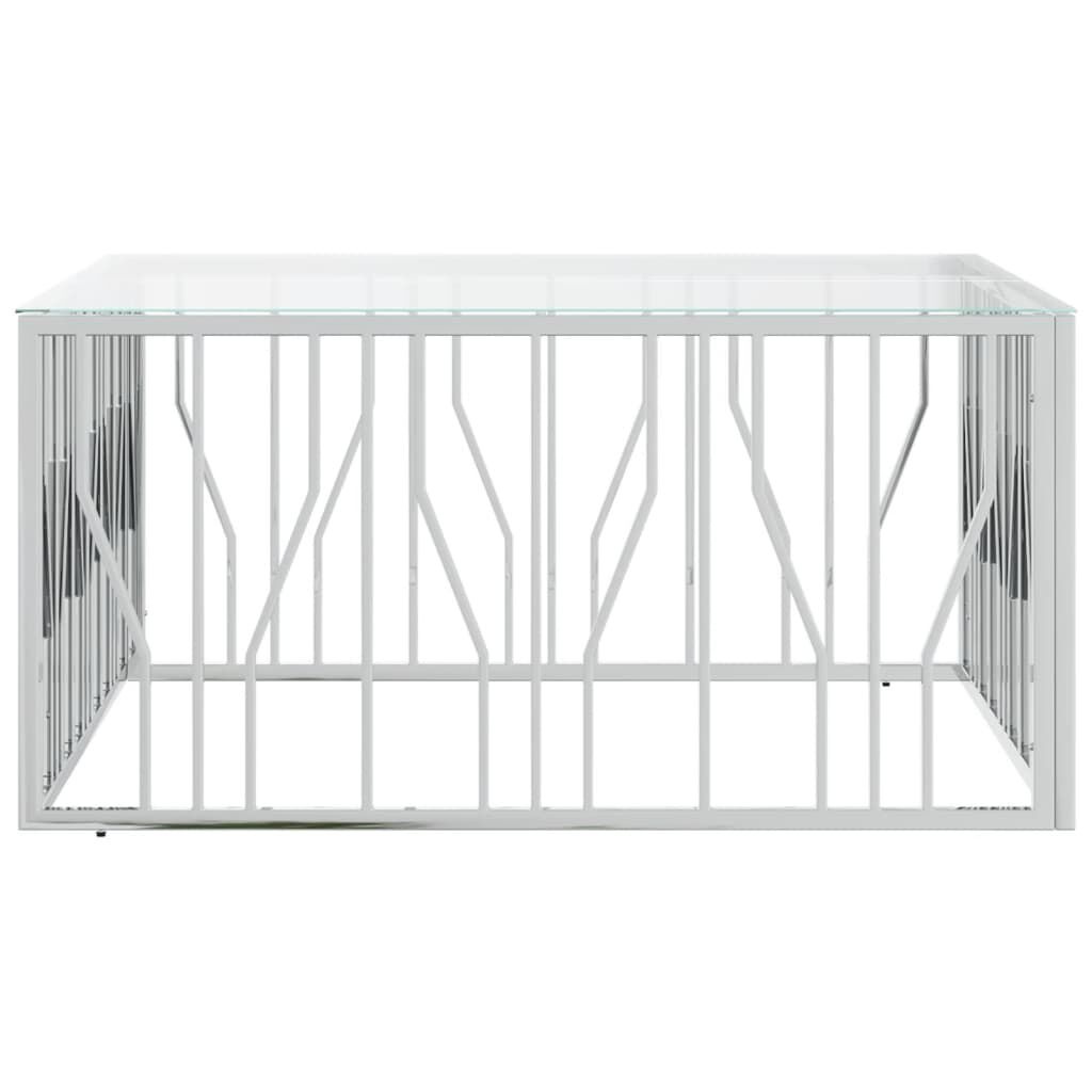 Salontafel RVS/Glas 100x100cm - 55% Korting! Krasjes