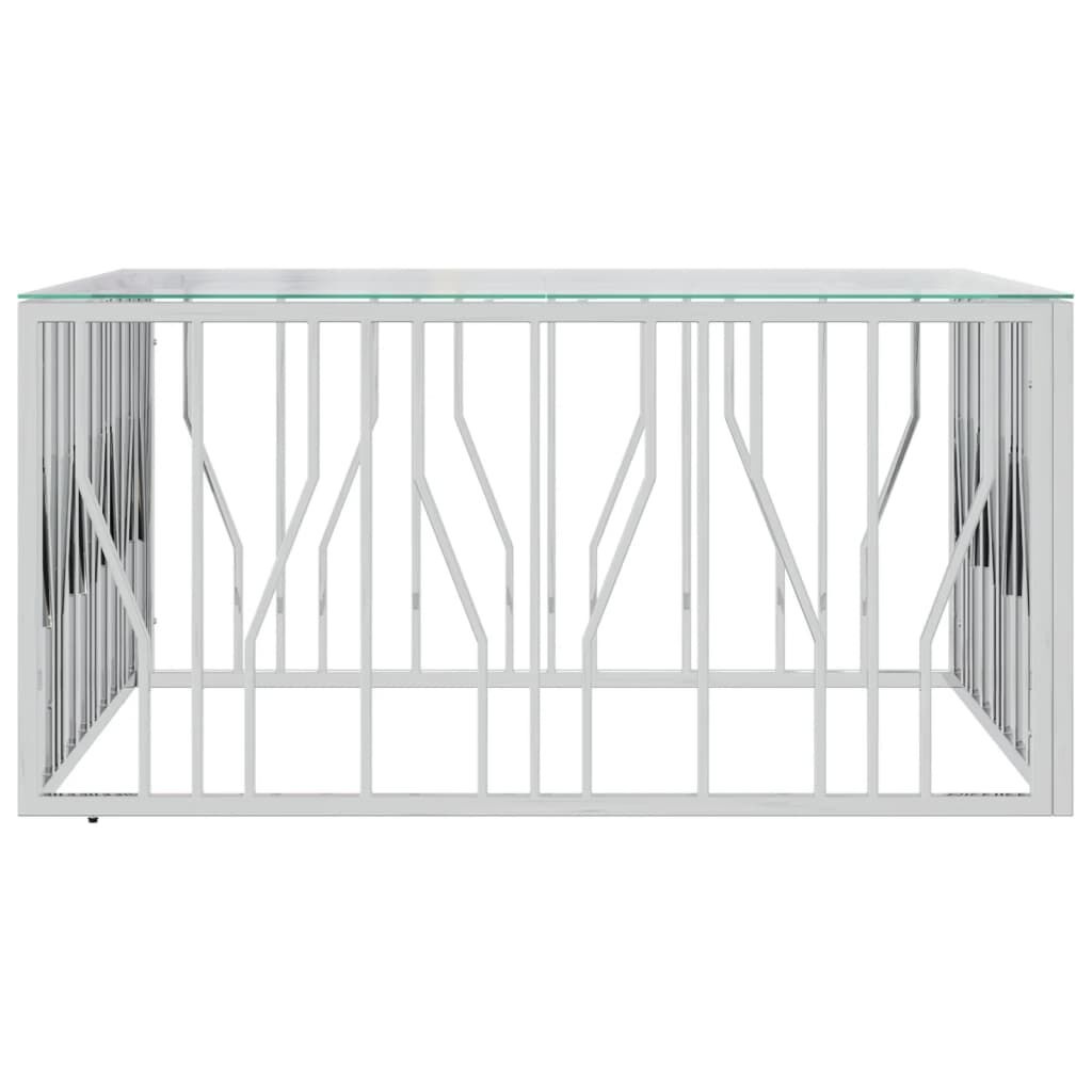 Salontafel RVS/Glas 100x100cm - 55% Korting! Krasjes