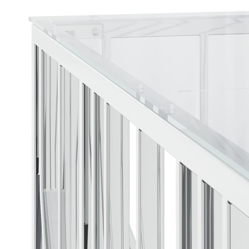 Salontafel RVS/Glas 100x100cm - 55% Korting! Krasjes