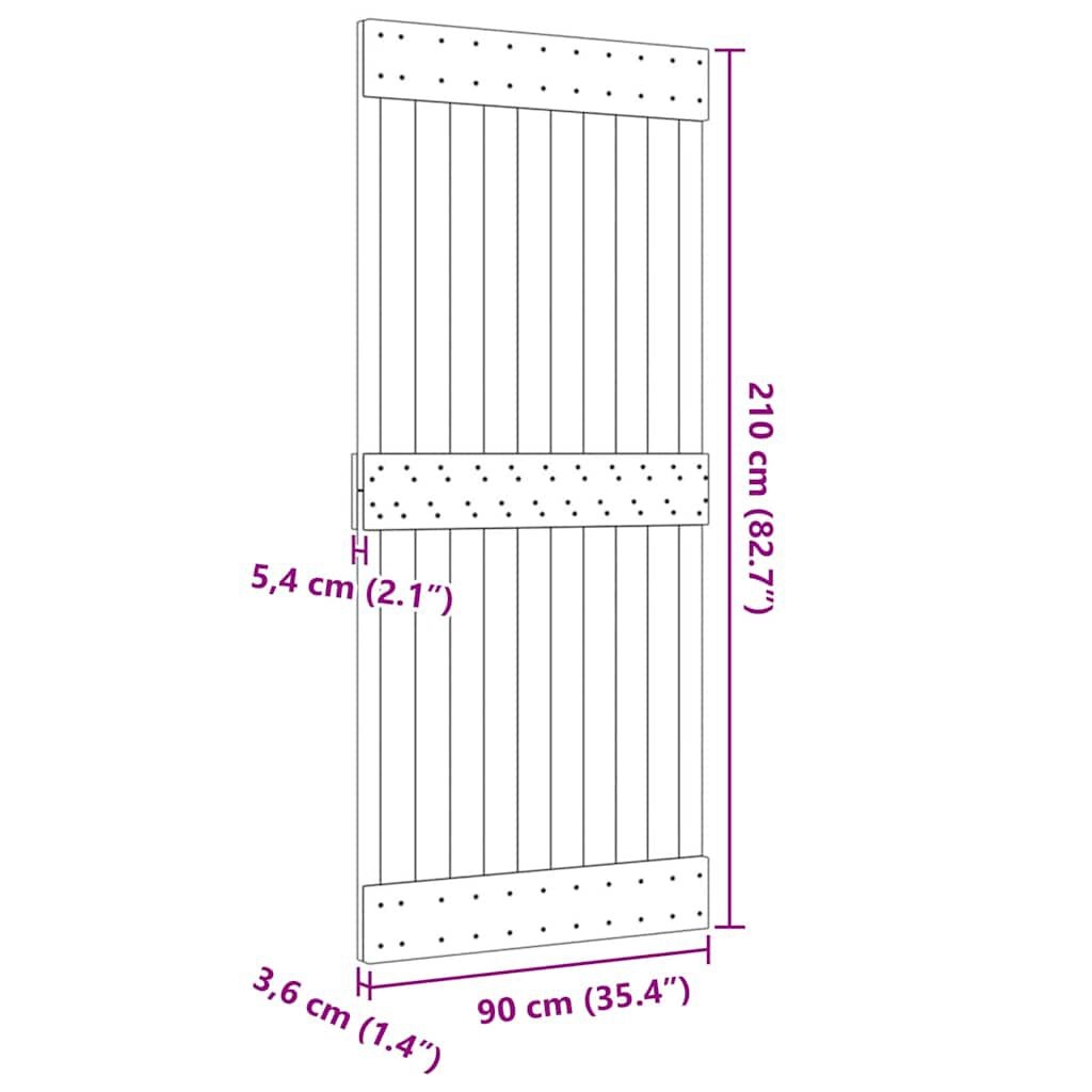 vidaXL NARVIK Deur 90x210 Grenen - 47% Korting!