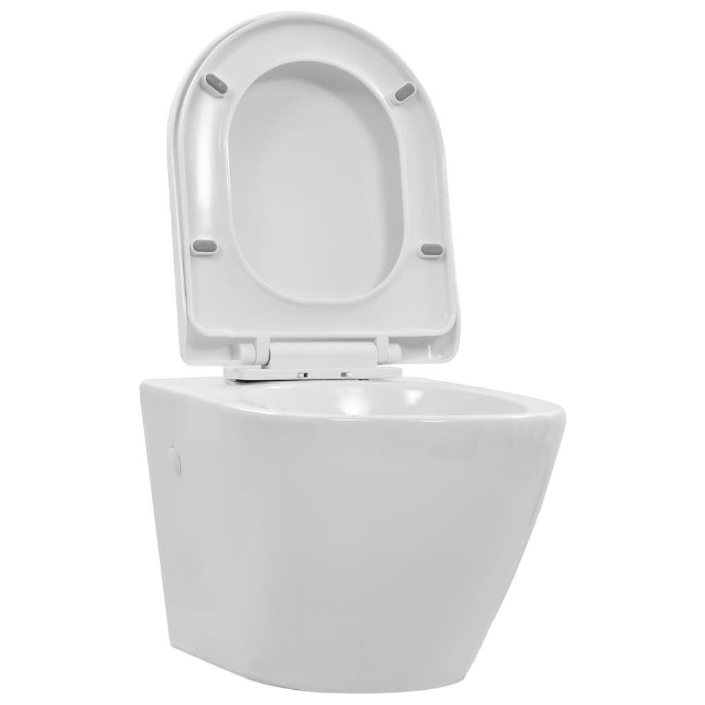 Hangend Toilet Randloos Wit - vidaXL - 35% Korting!