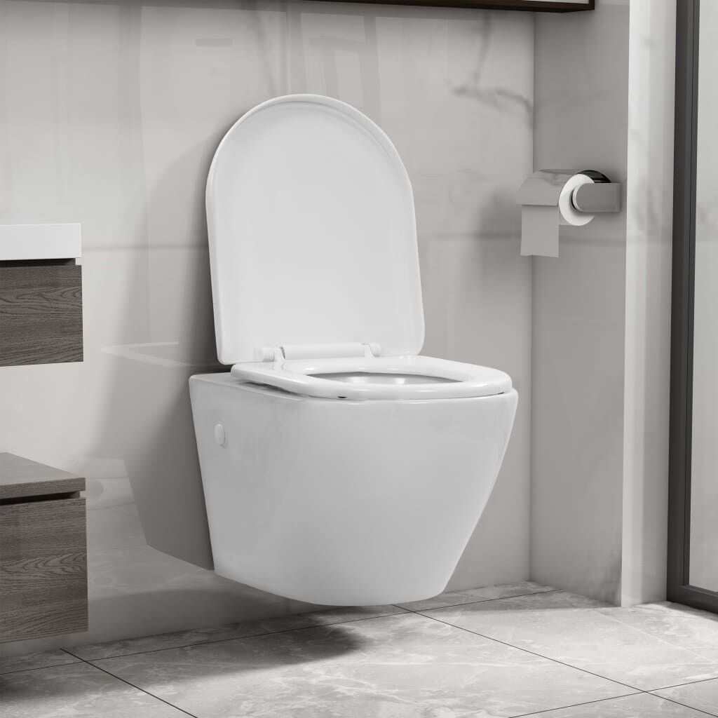 Hangend Toilet Randloos Wit - vidaXL - 35% Korting!