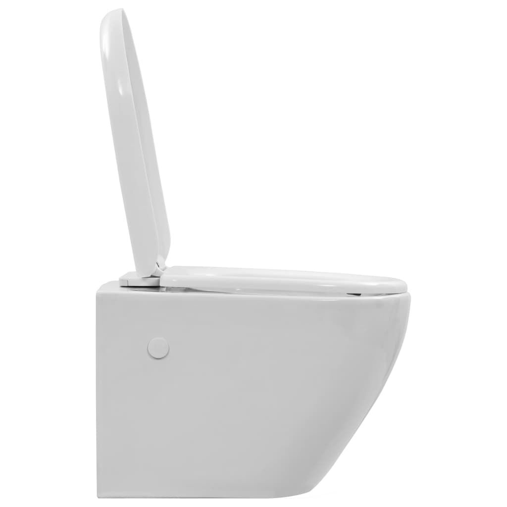 Hangend Toilet Randloos Wit - vidaXL - 35% Korting!