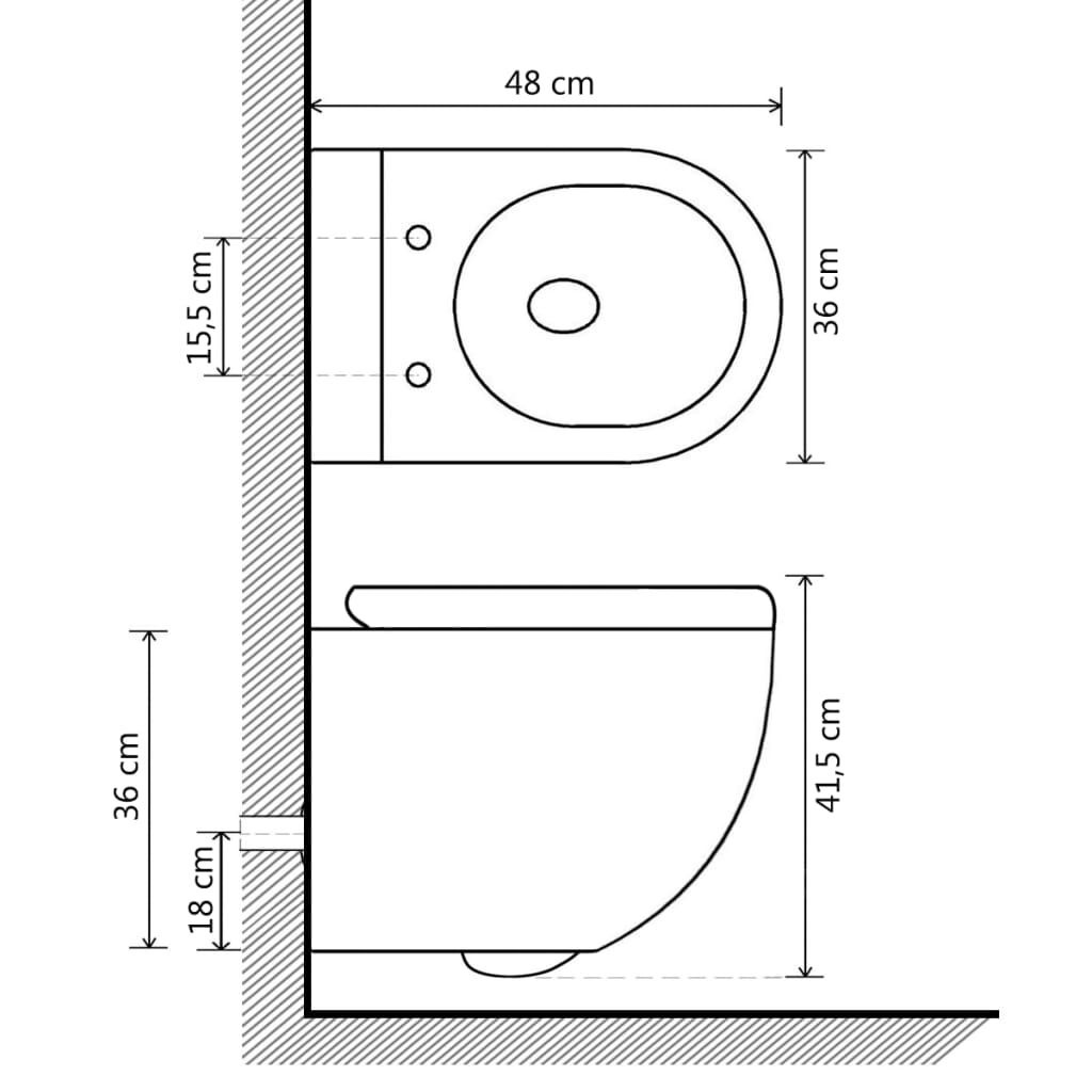 Hangend Toilet Randloos Wit - vidaXL - 35% Korting!