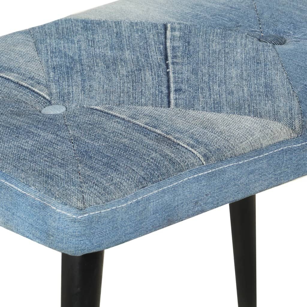 Schommelstoel + Voetenbank Patchwork Blauw - 35% Korting!