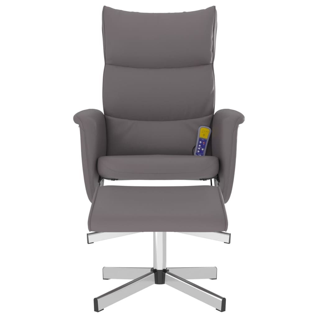 Massagestoel met Voetenbank Grijs - 55% Korting! (Krassen)