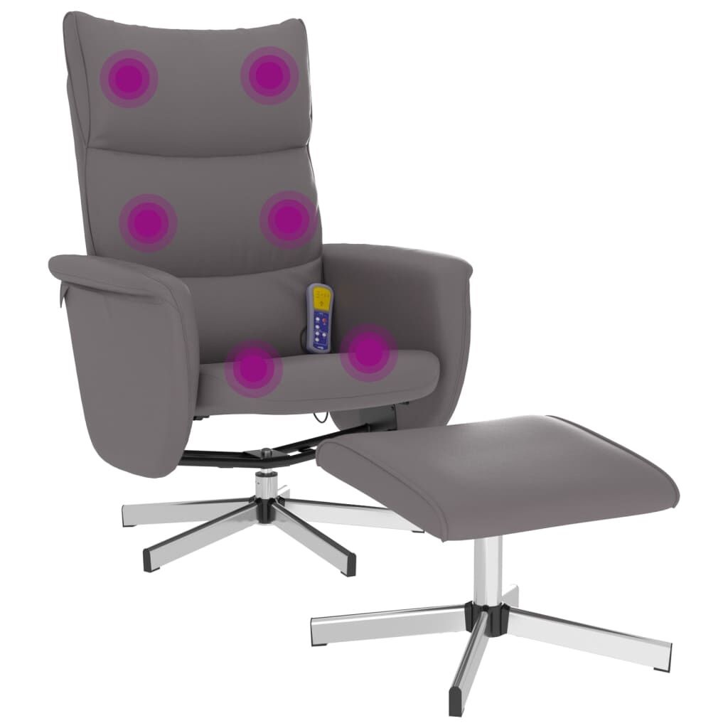 Massagestoel met Voetenbank Grijs - 55% Korting! (Krassen)