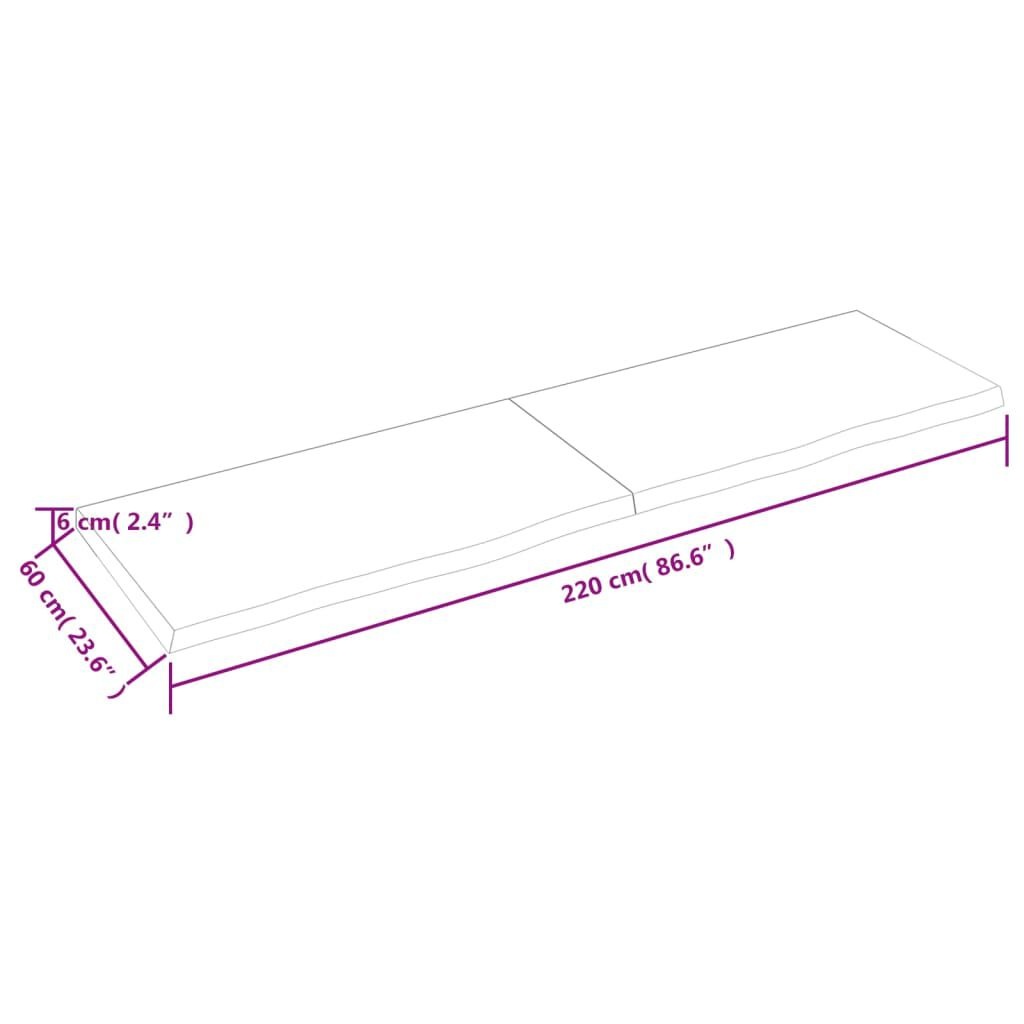Wastafelblad Eiken 220cm Lichtbruin - 42% Korting!
