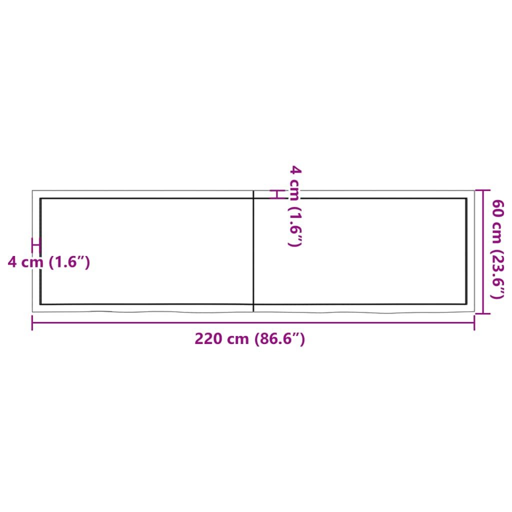 Wastafelblad Eiken 220cm Lichtbruin - 42% Korting!
