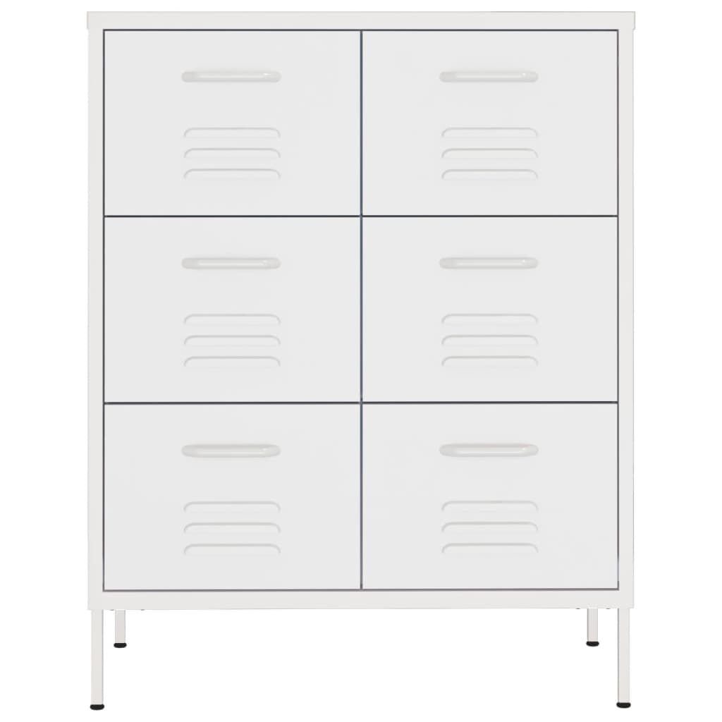 vidaXL Ladekast Wit Staal 80x35x101,5cm - 53% Korting!
