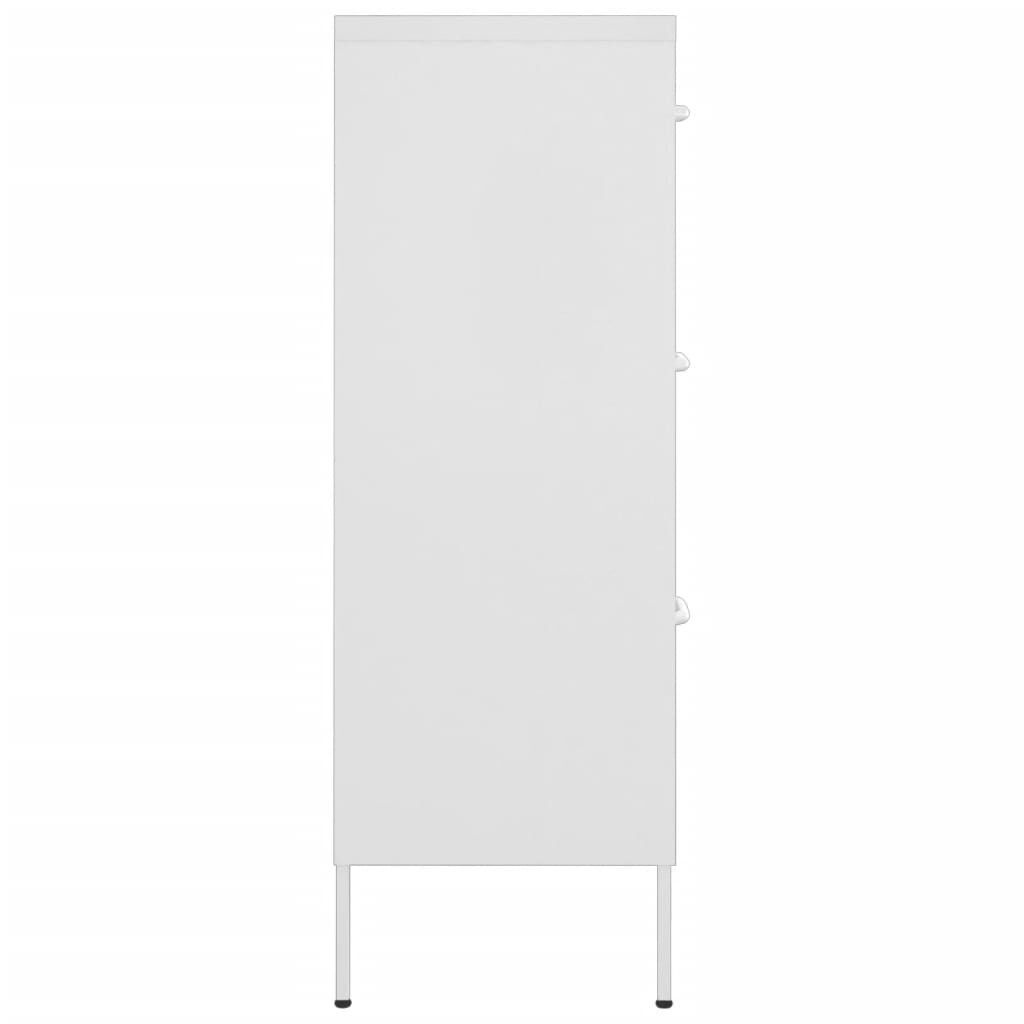 vidaXL Ladekast Wit Staal 80x35x101,5cm - 53% Korting!