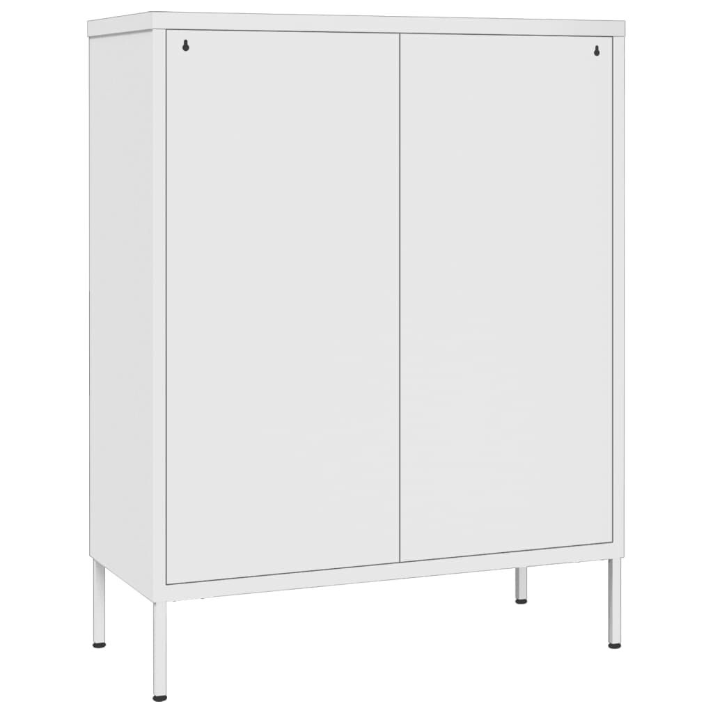 vidaXL Ladekast Wit Staal 80x35x101,5cm - 53% Korting!