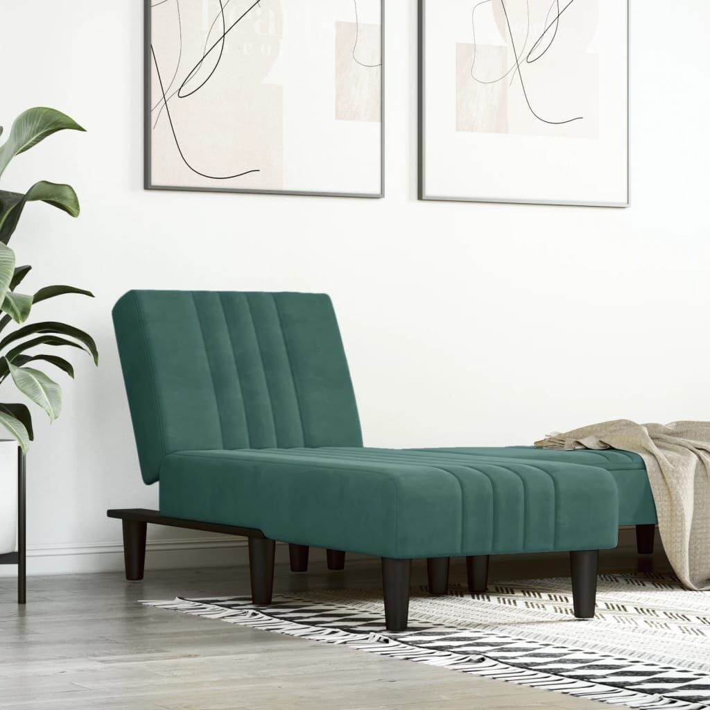vidaXL Chaise Longue Donkergroen -55%! Krasje, Topdeal!
