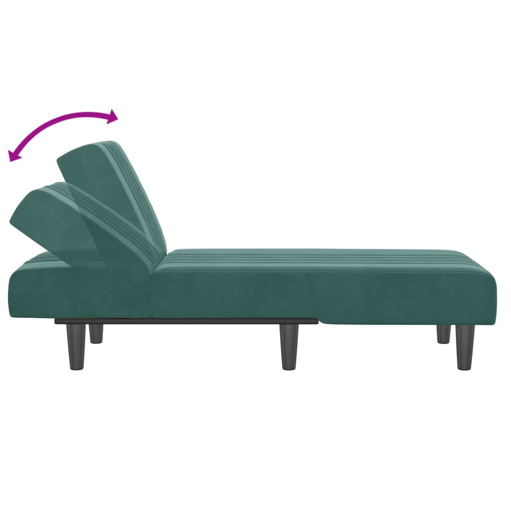 vidaXL Chaise Longue Donkergroen -55%! Krasje, Topdeal!