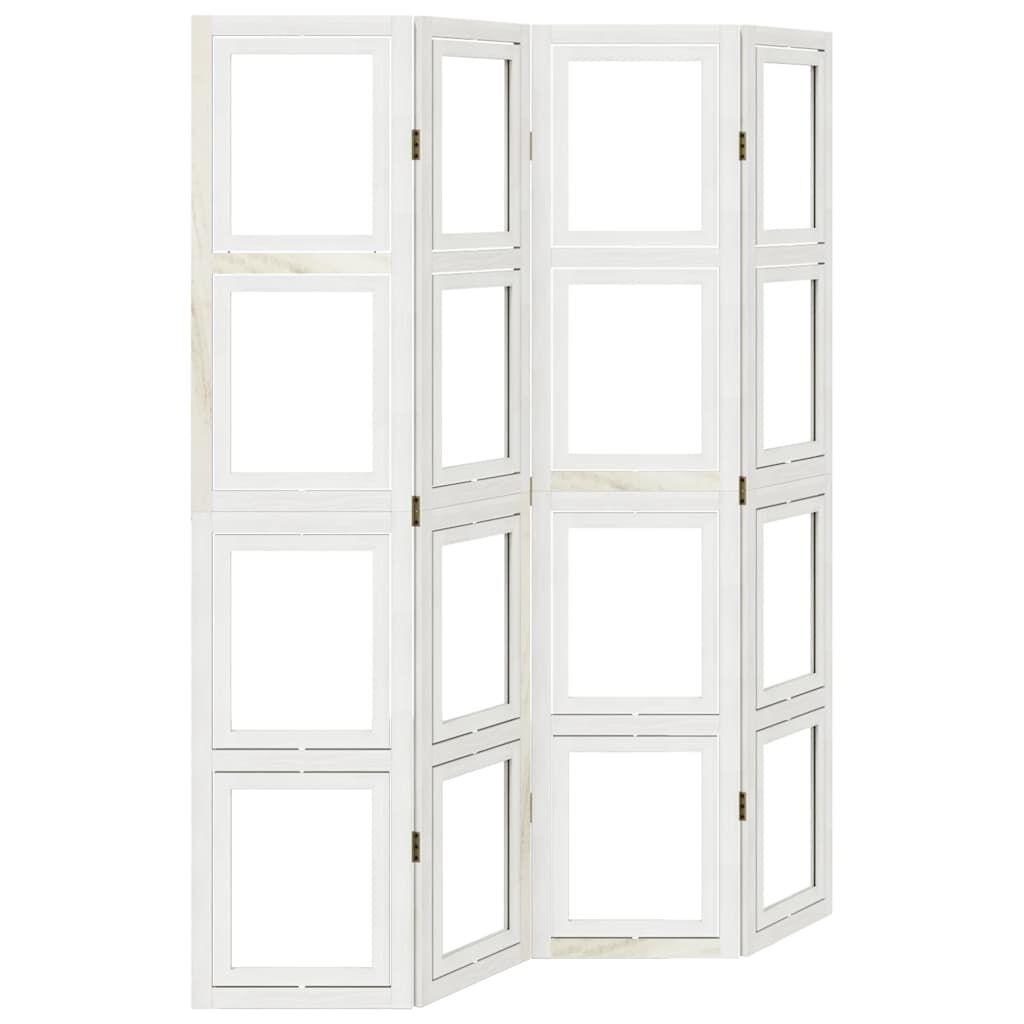 Kamerscherm 4 Panelen Paulownia Wit - 35% Korting!