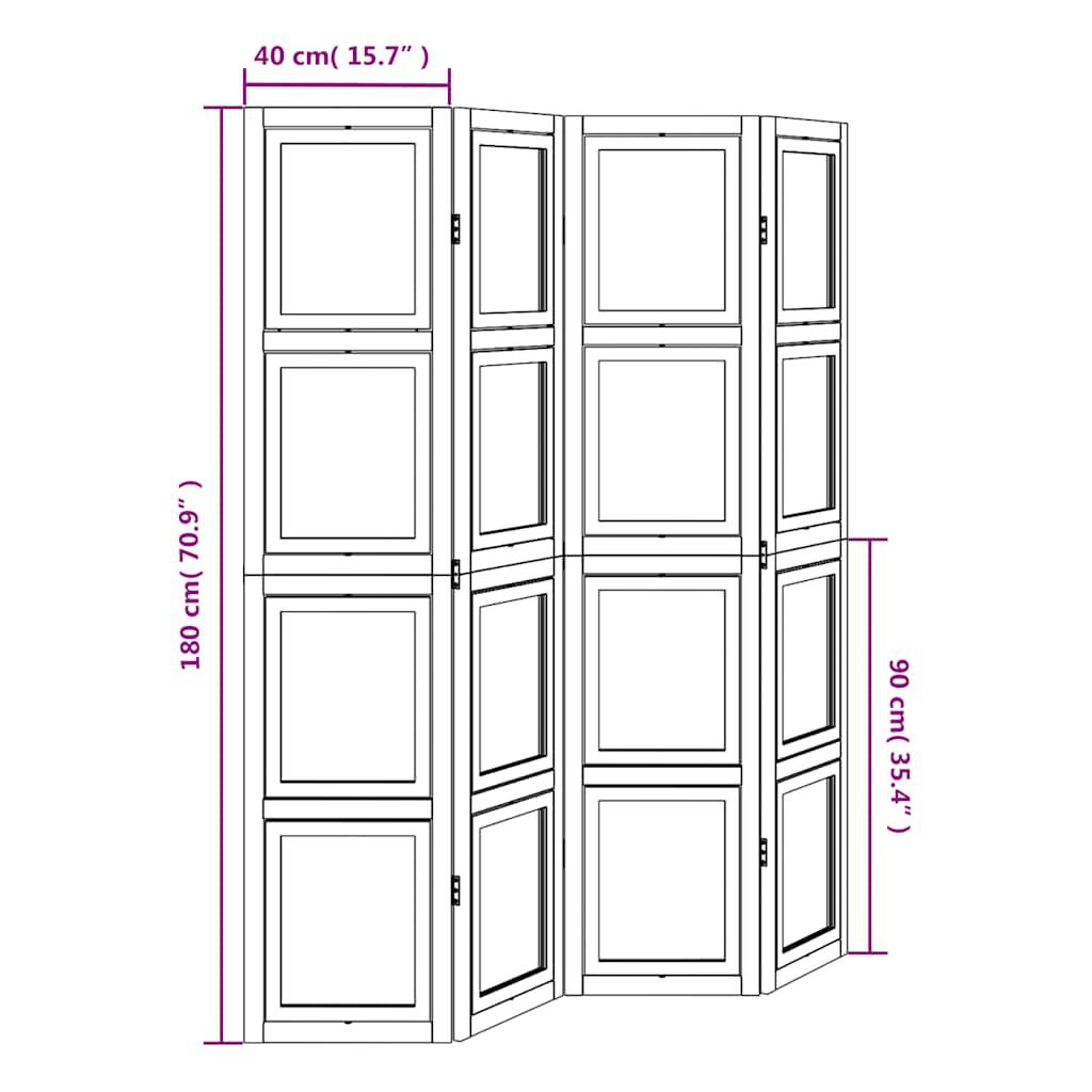 Kamerscherm 4 Panelen Paulownia Wit - 35% Korting!