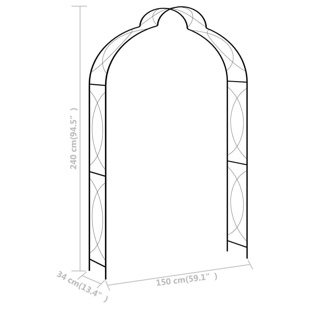 Tuinboog IJzer Zwart 150x240cm -55%! (Krasjes)