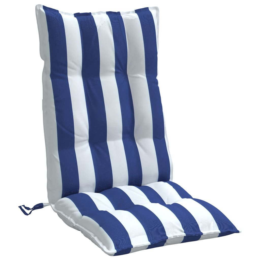 vidaXL Stoelkussens Hoge Rug Wit/Blauw (4 st) - 35% Korting!