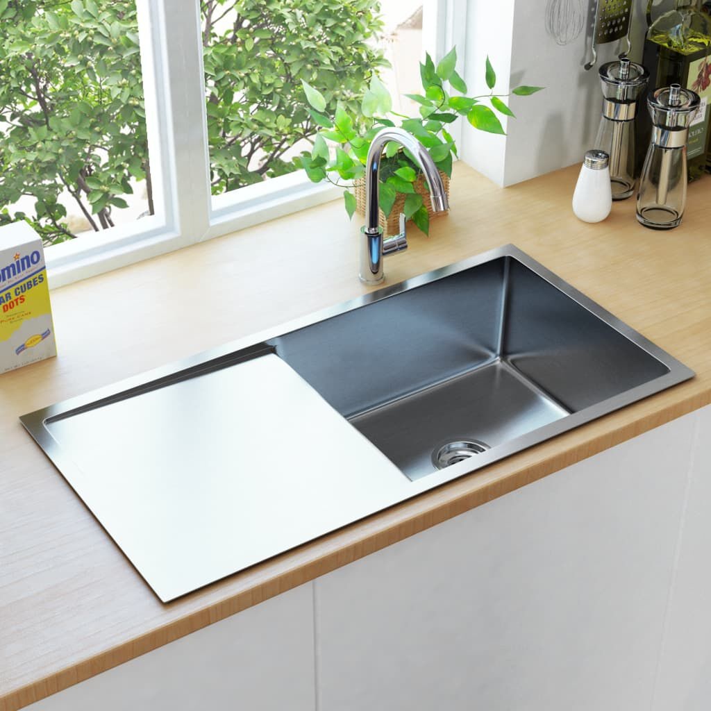 vidaXL Handgemaakte RVS Spoelbak met Afdruipblad - 60% Korting!