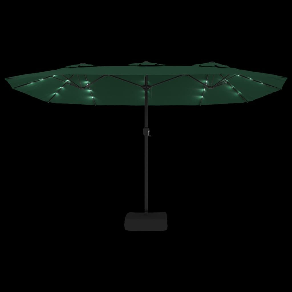 VidaXL Parasol LED Dubbel Dak 449cm Groen -35% Korting!