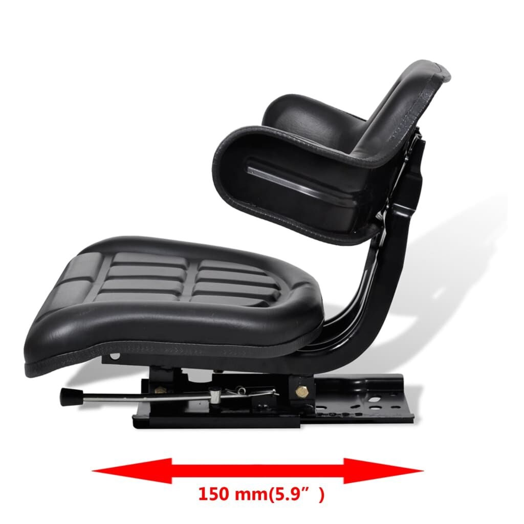 Tractorstoel met Rugleuning Zwart - 50% Korting!