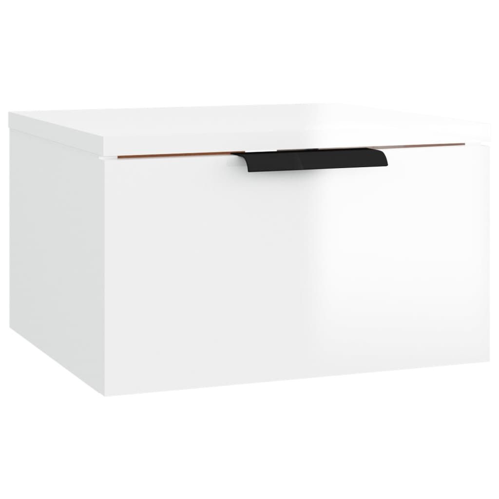 Wand Nachtkastjes Wit Hoogglans (2 stuks) - 35% Korting!