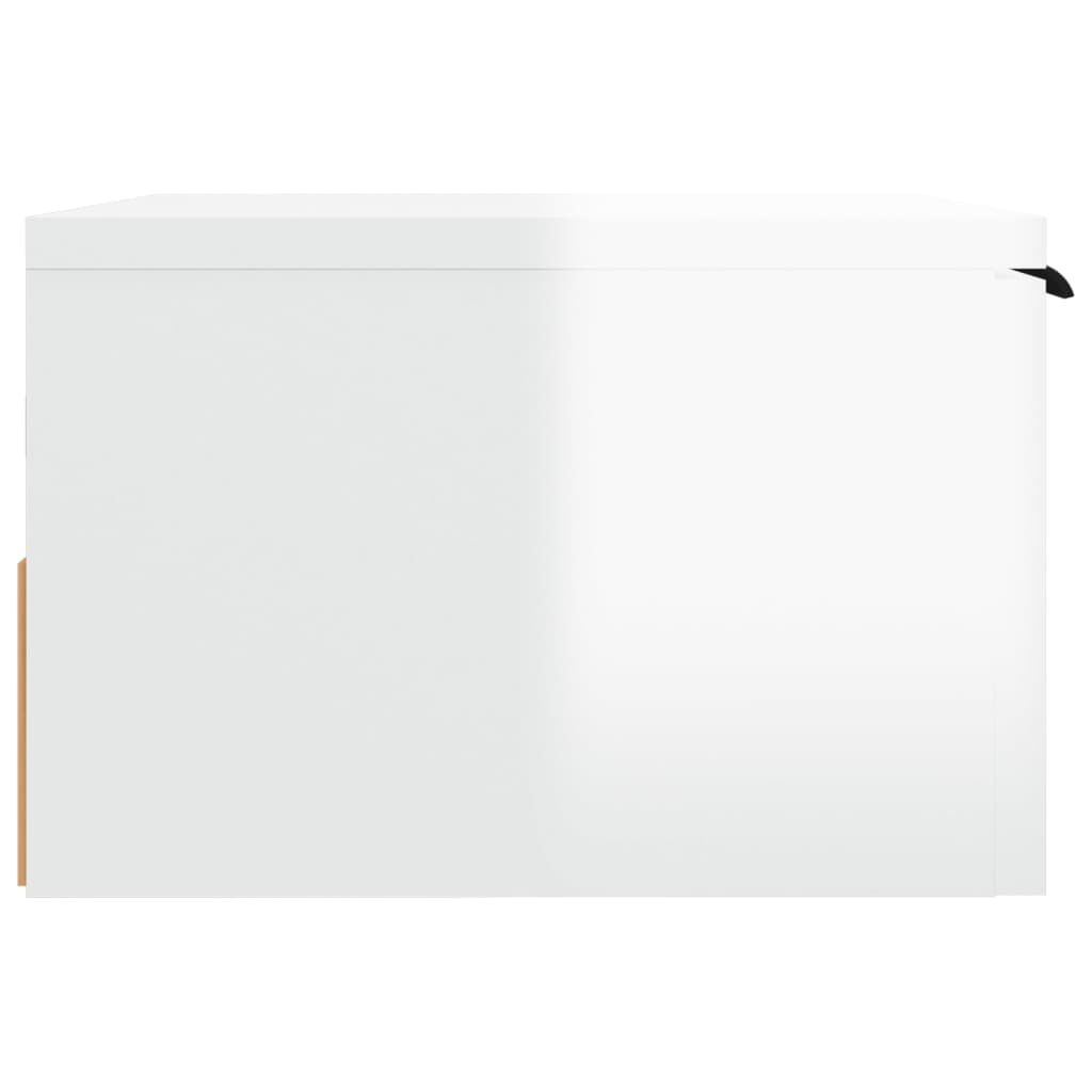 Wand Nachtkastjes Wit Hoogglans (2 stuks) - 35% Korting!