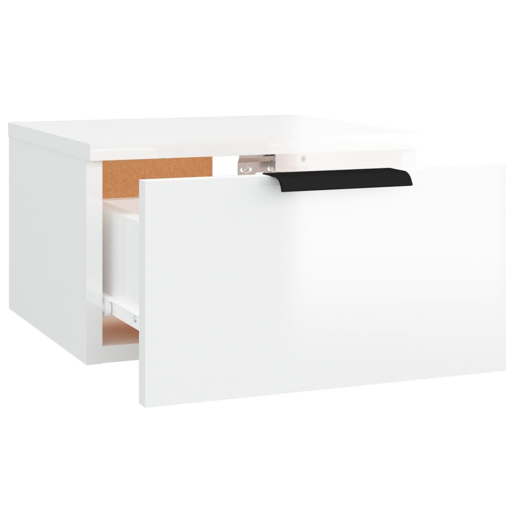 Wand Nachtkastjes Wit Hoogglans (2 stuks) - 35% Korting!
