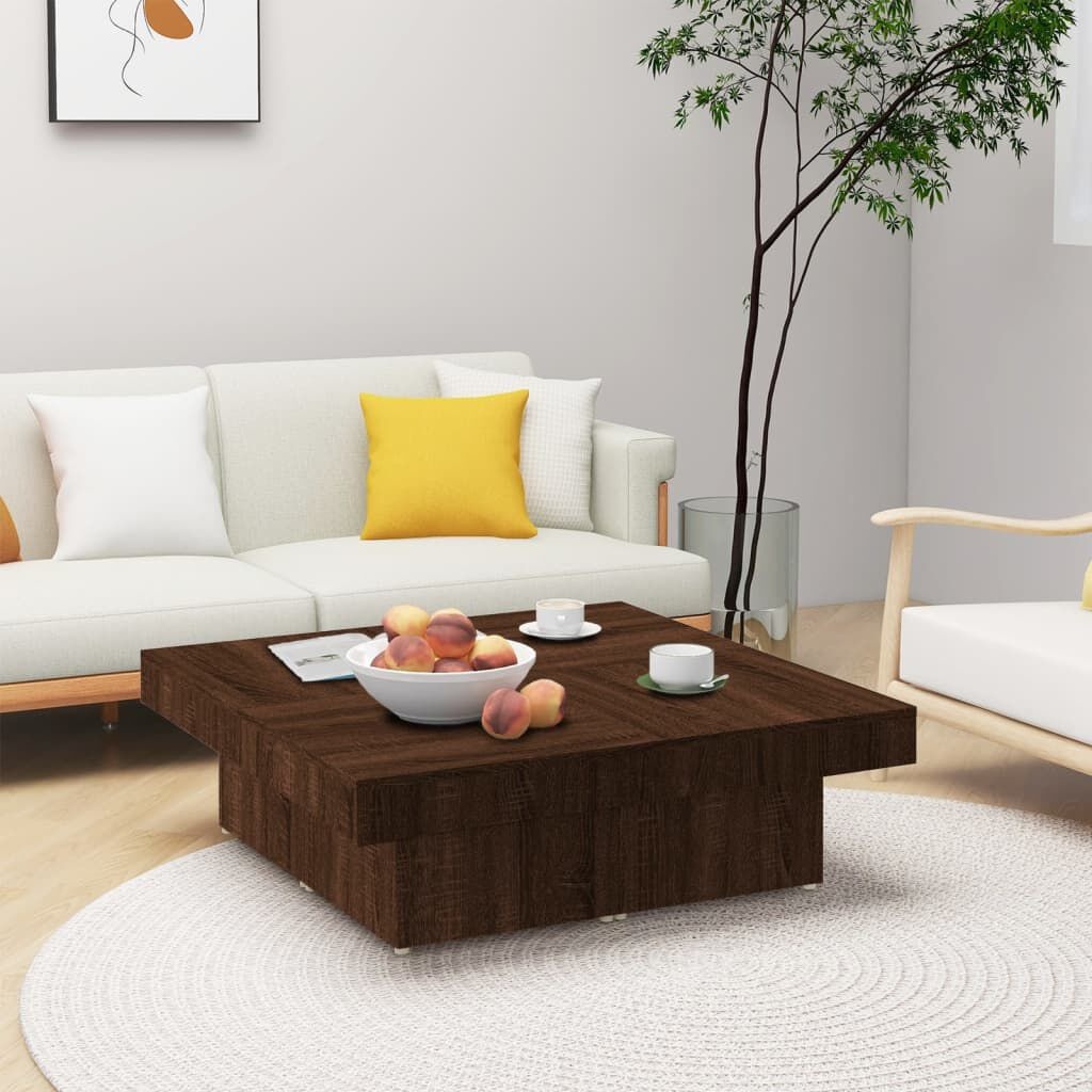 Salontafel Bruin Eiken 90x90 cm - 35% Korting! (Nieuw)